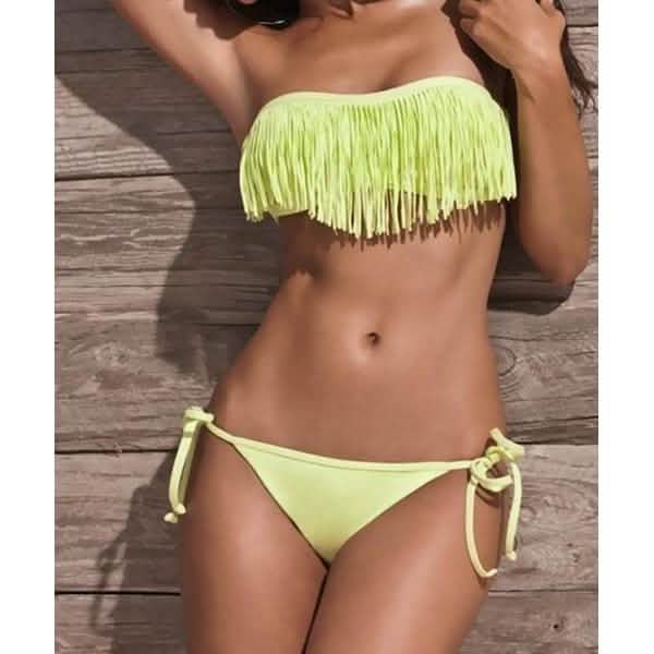 Ensemble 2 pièces : Maillot de bain bikini tendance à franges