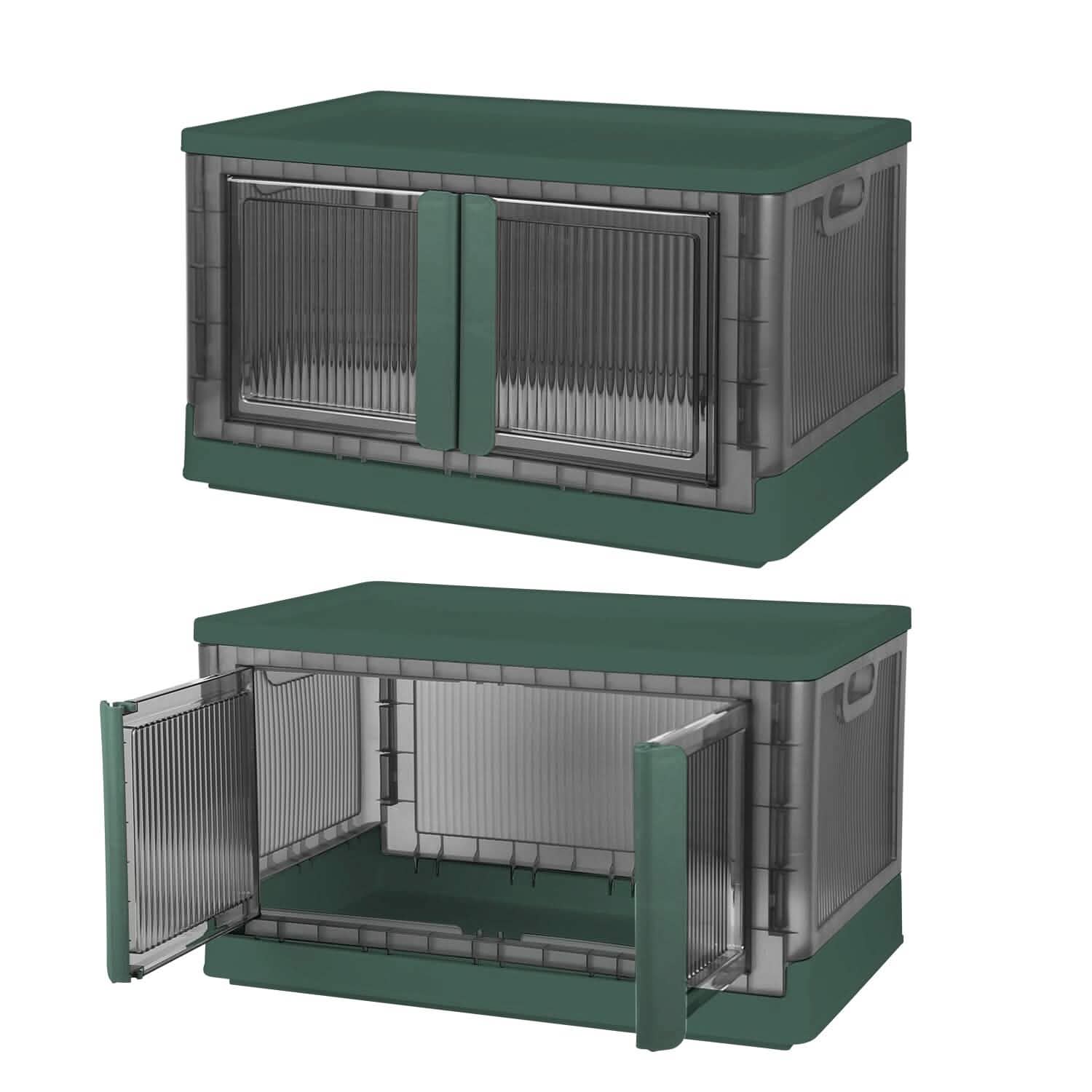 2-Piece: Foldable Stackable Storage Bins with Lid