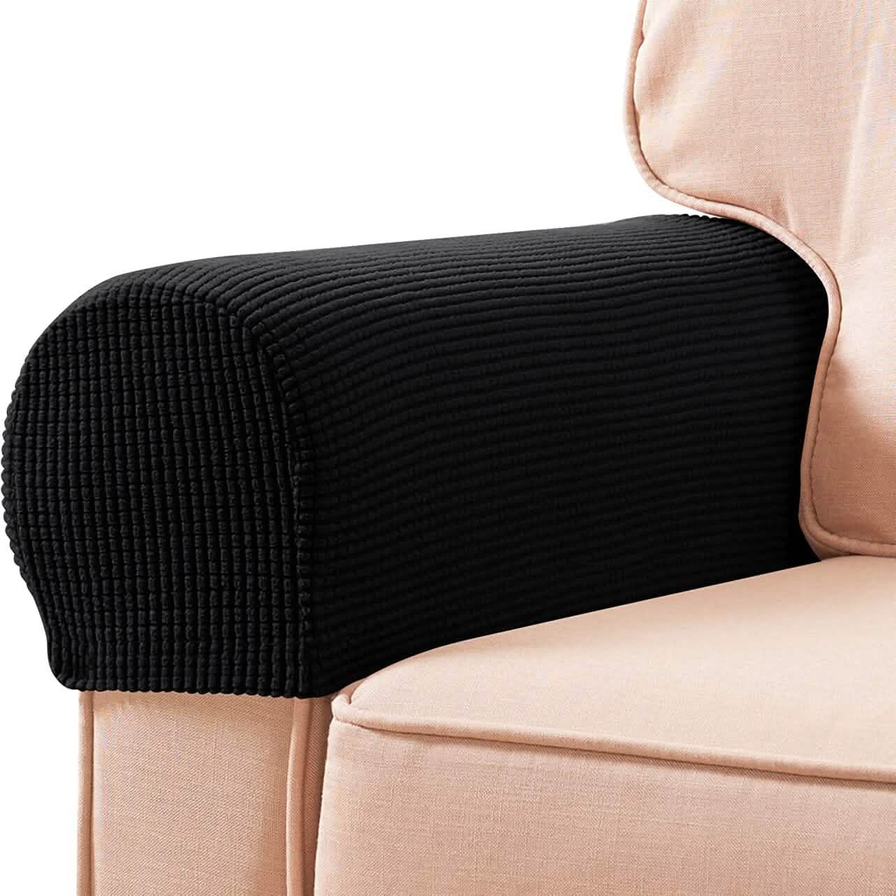 Lot de 2 housses de protection pour accoudoirs de canapé en jacquard