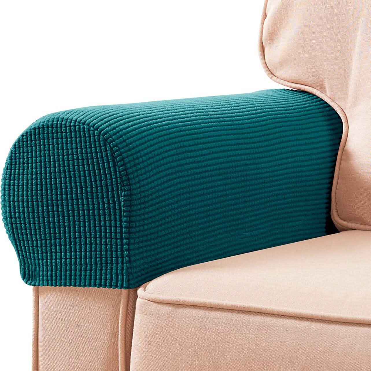 Lot de 2 housses de protection pour accoudoirs de canapé en jacquard