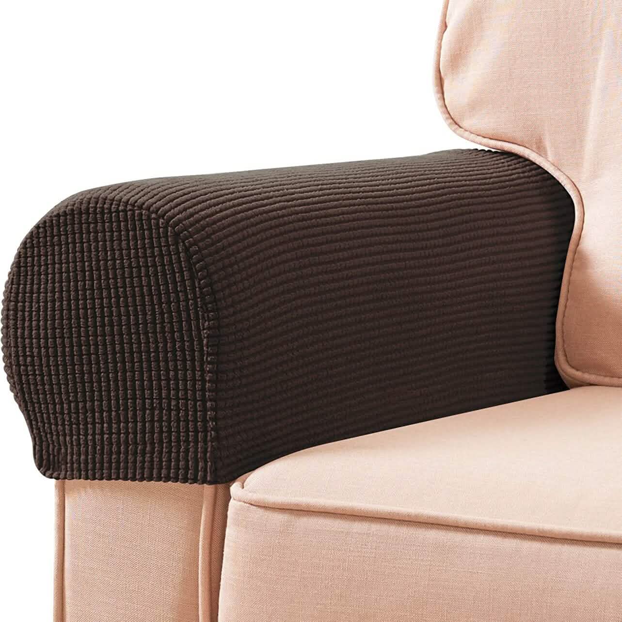 Lot de 2 housses de protection pour accoudoirs de canapé en jacquard