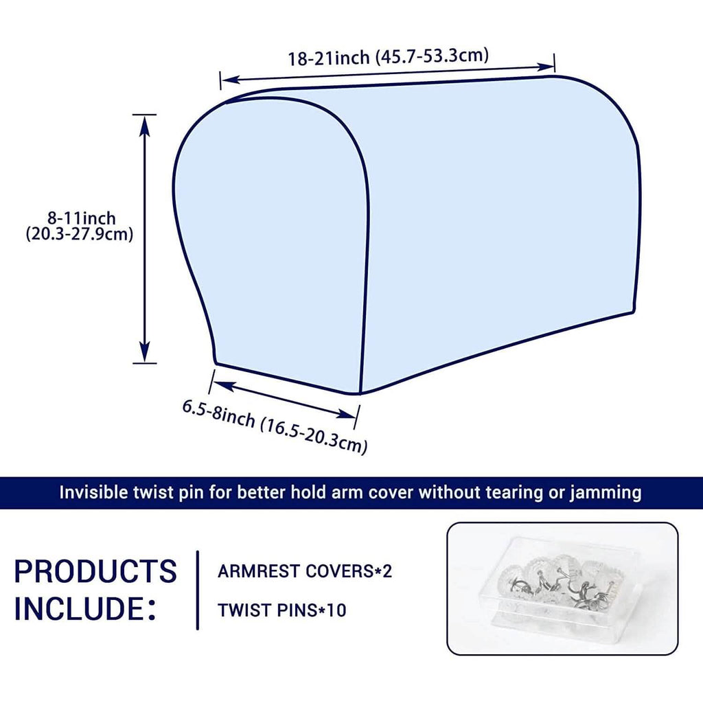 Lot de 2 housses de protection pour accoudoirs de canapé en jacquard