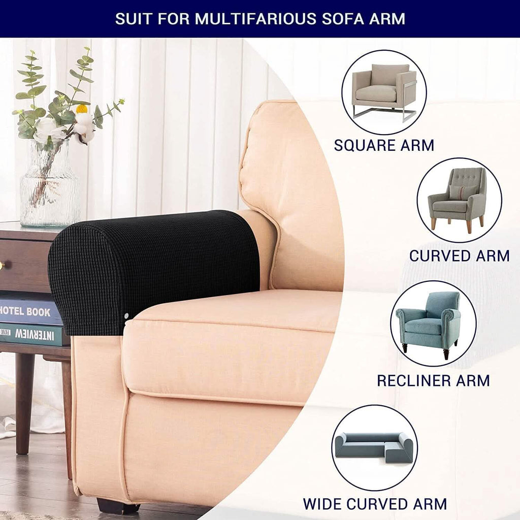 Lot de 2 housses de protection pour accoudoirs de canapé en jacquard