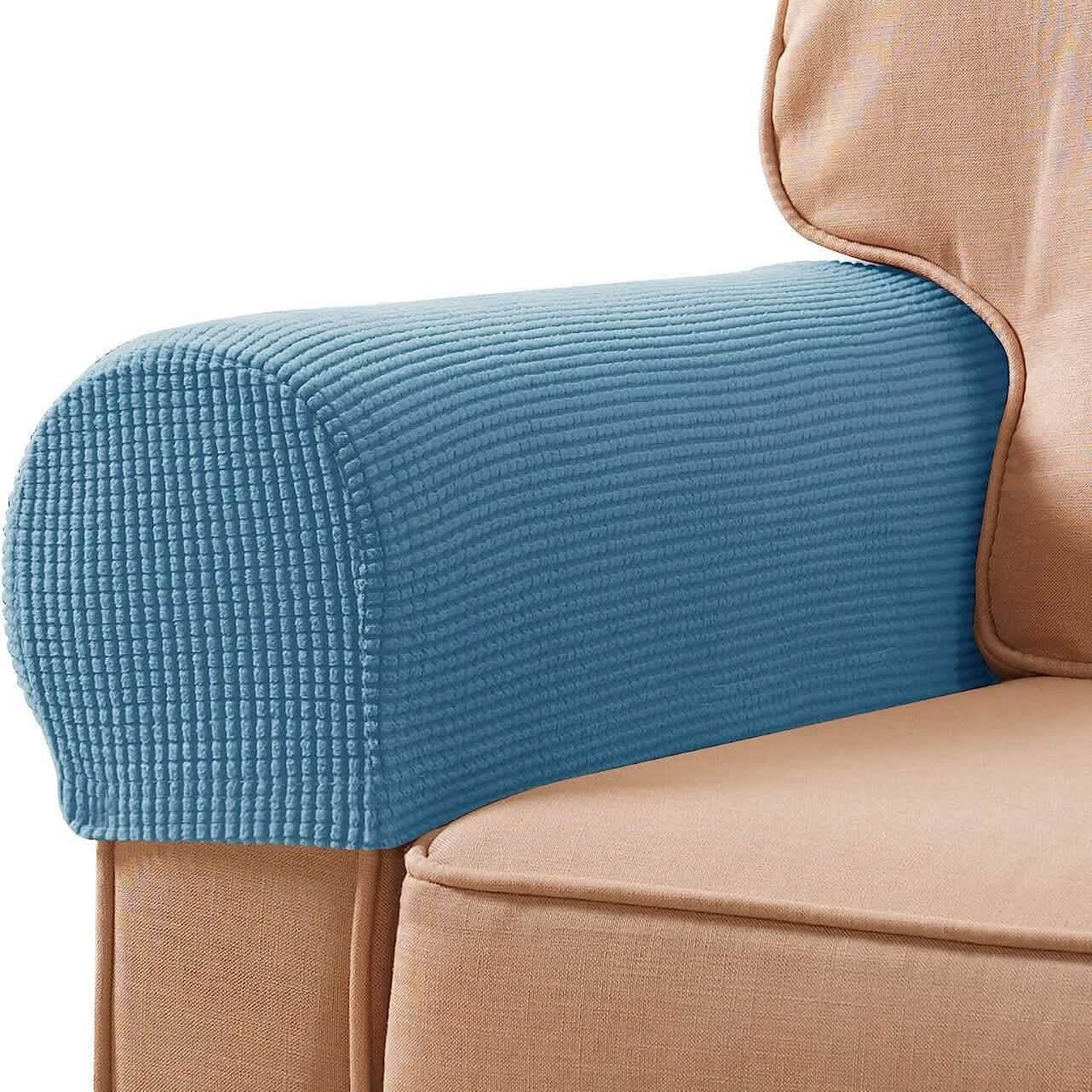 Lot de 2 housses de protection pour accoudoirs de canapé en jacquard