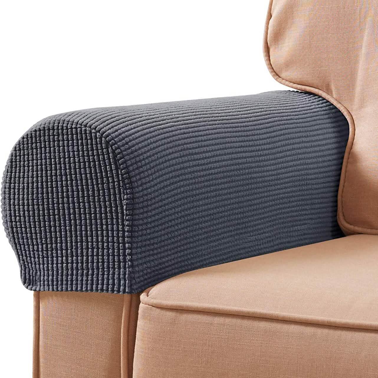 Lot de 2 housses de protection pour accoudoirs de canapé en jacquard