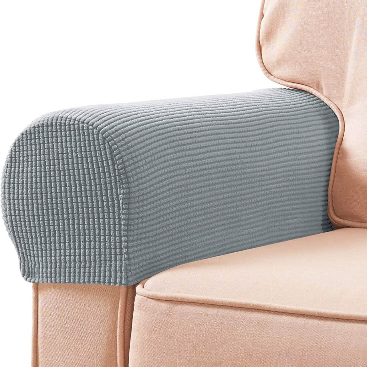 Lot de 2 housses de protection pour accoudoirs de canapé en jacquard