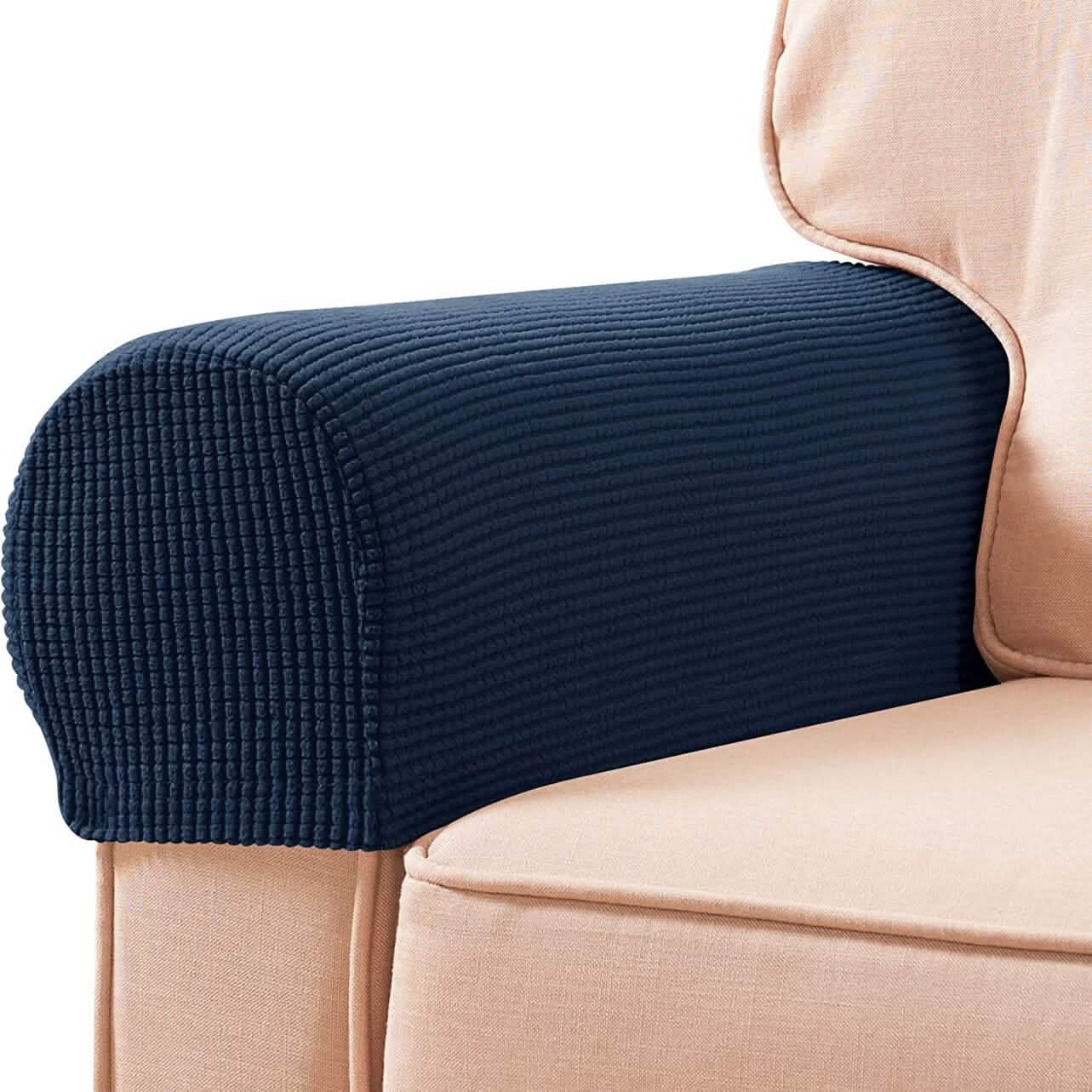 Lot de 2 housses de protection pour accoudoirs de canapé en jacquard