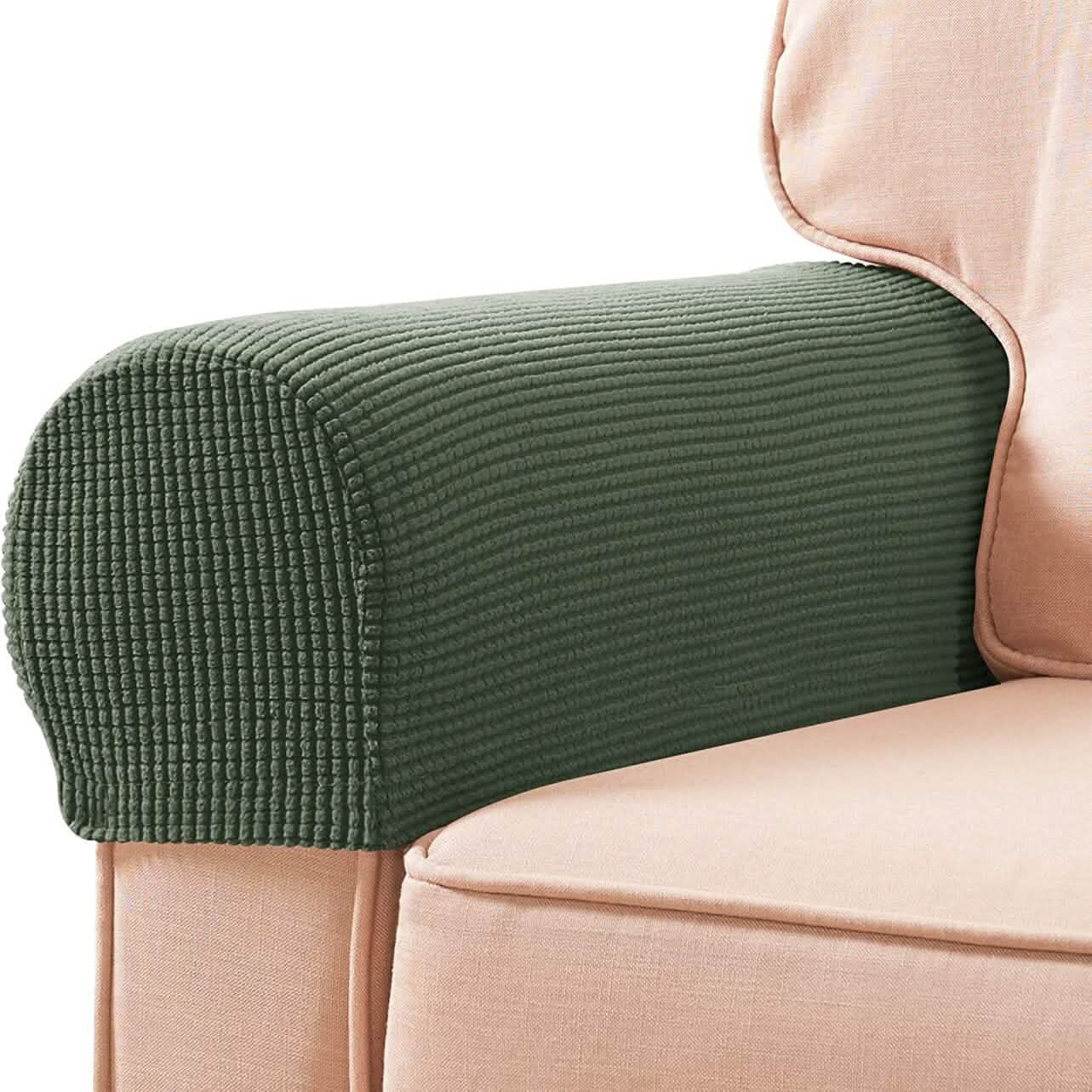 Lot de 2 housses de protection pour accoudoirs de canapé en jacquard