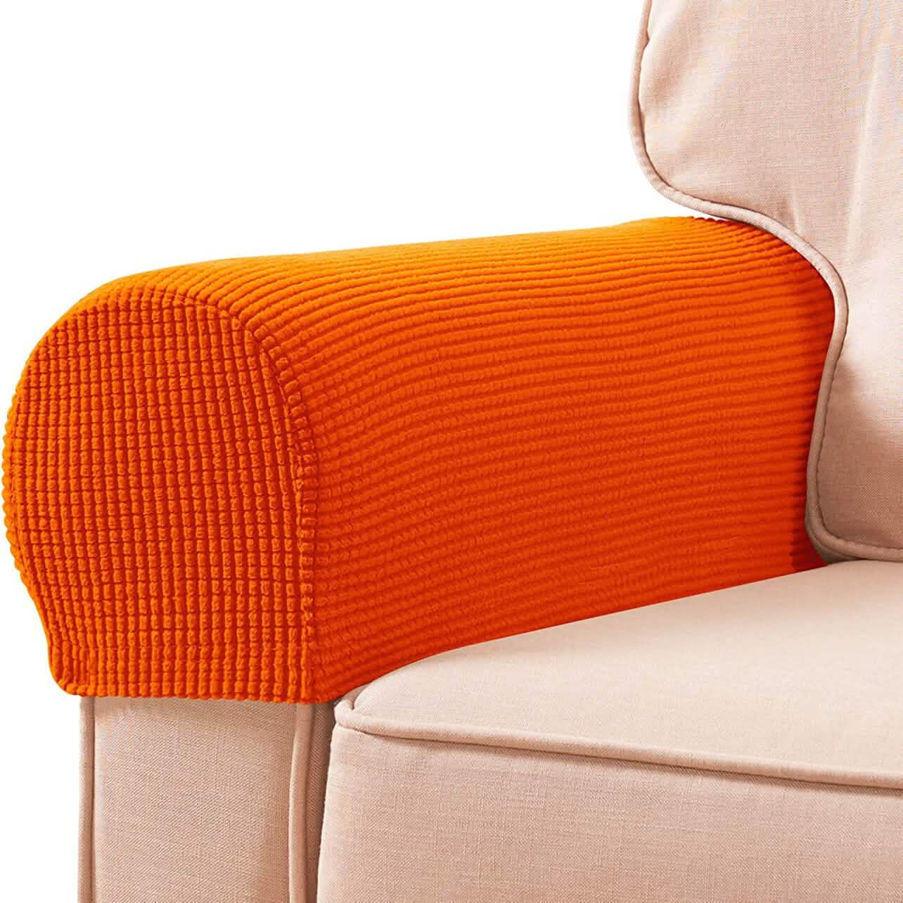Lot de 2 housses de protection pour accoudoirs de canapé en jacquard