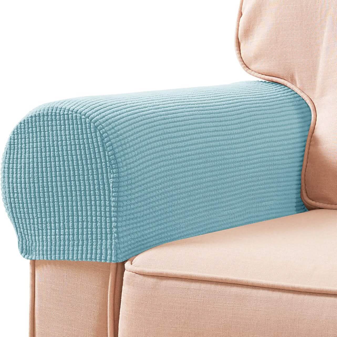 Lot de 2 housses de protection pour accoudoirs de canapé en jacquard