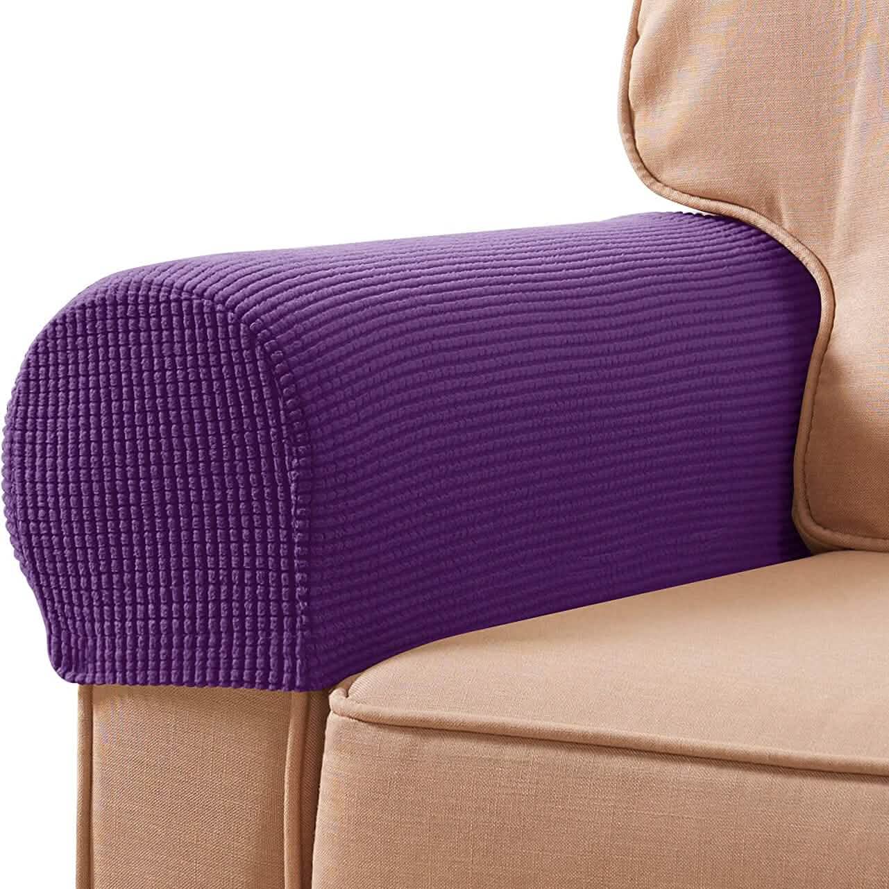 Lot de 2 housses de protection pour accoudoirs de canapé en jacquard