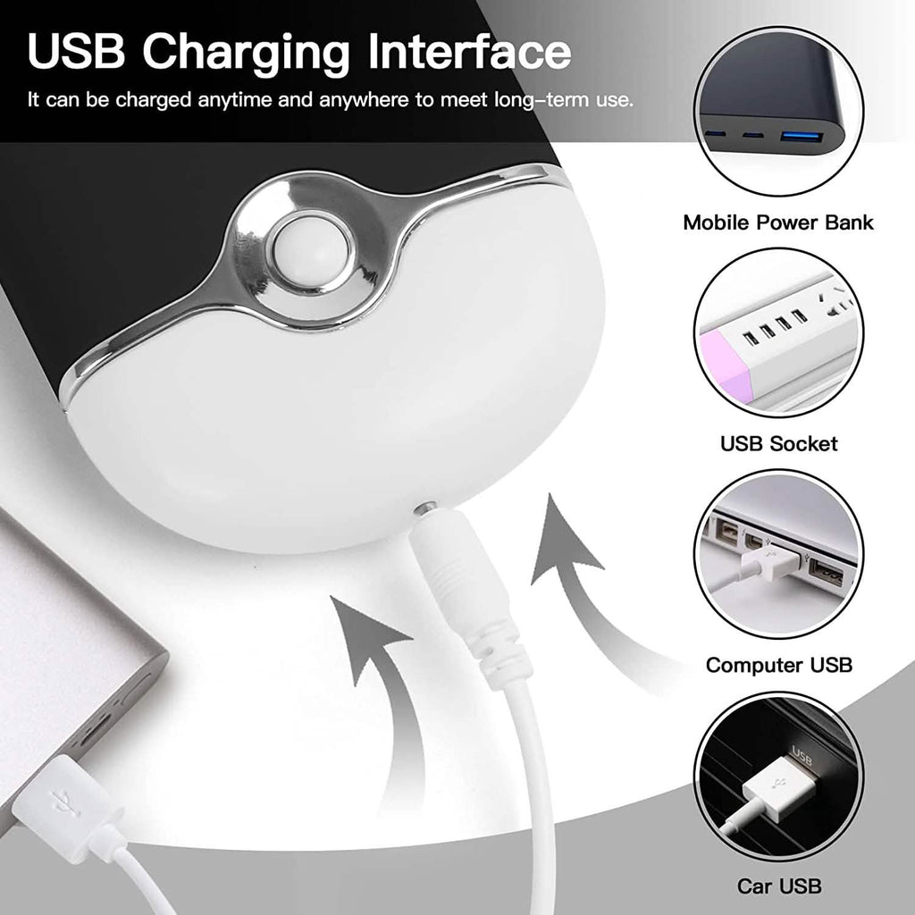 2-Piece: Rechargeable Handheld Mini Eyelash Fan