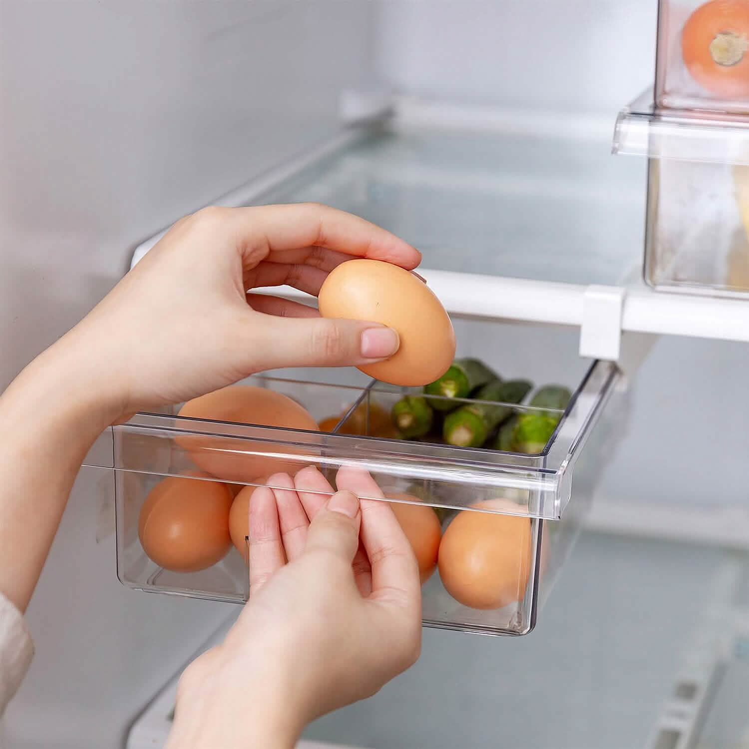 2-Piece: Refrigerator Egg Drawer 36 Egg Capacity Snap On Hanging Storage Tray