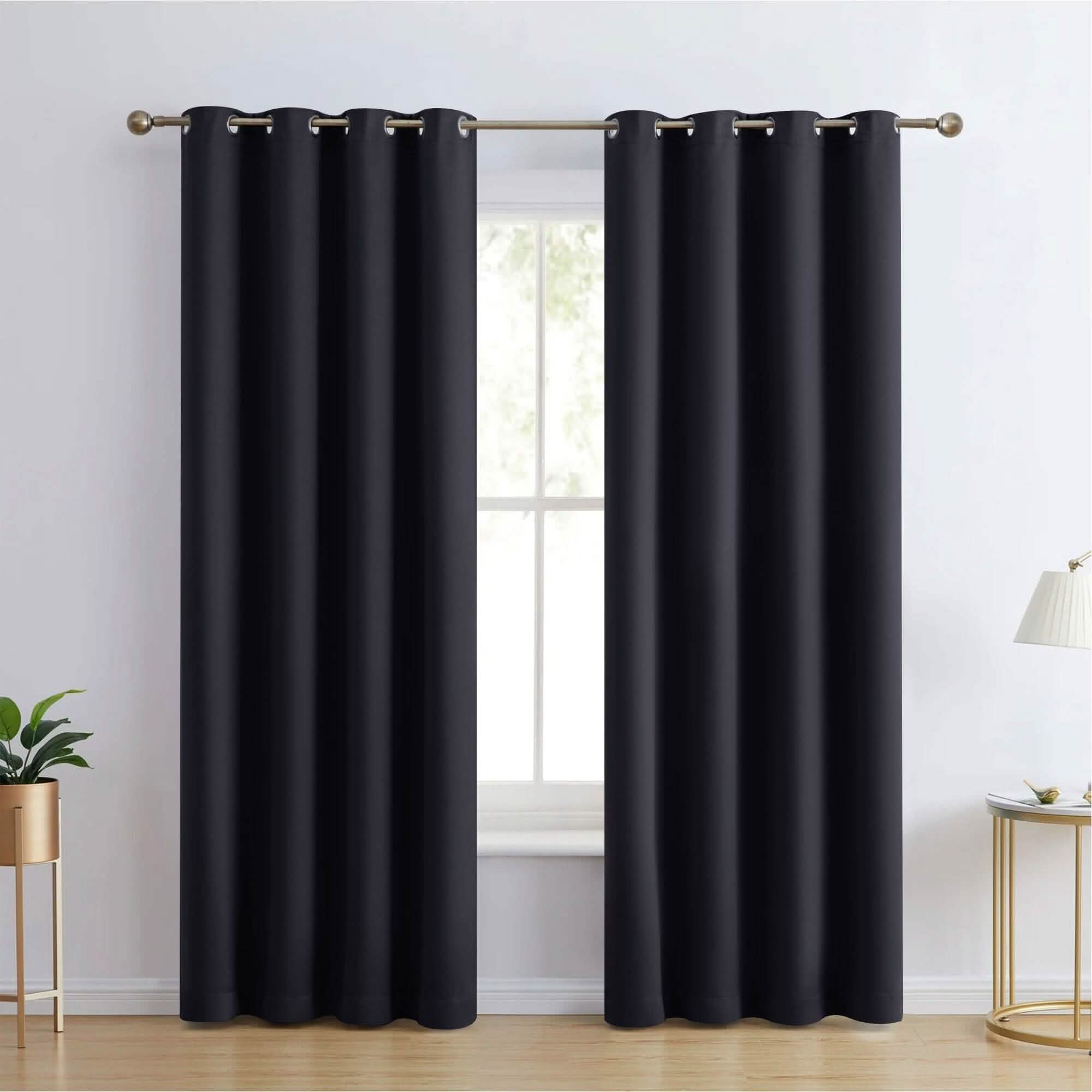 2-Piece Set: Blackout Curtains Double Panel Thermal Insulated Room Darkening Curtain Pair Grommet Top Design
