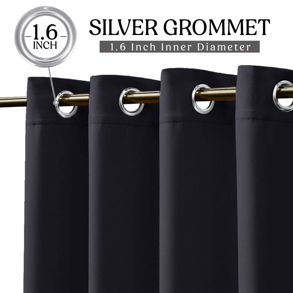 2-Piece Set: Blackout Curtains Double Panel Thermal Insulated Room Darkening Curtain Pair Grommet Top Design