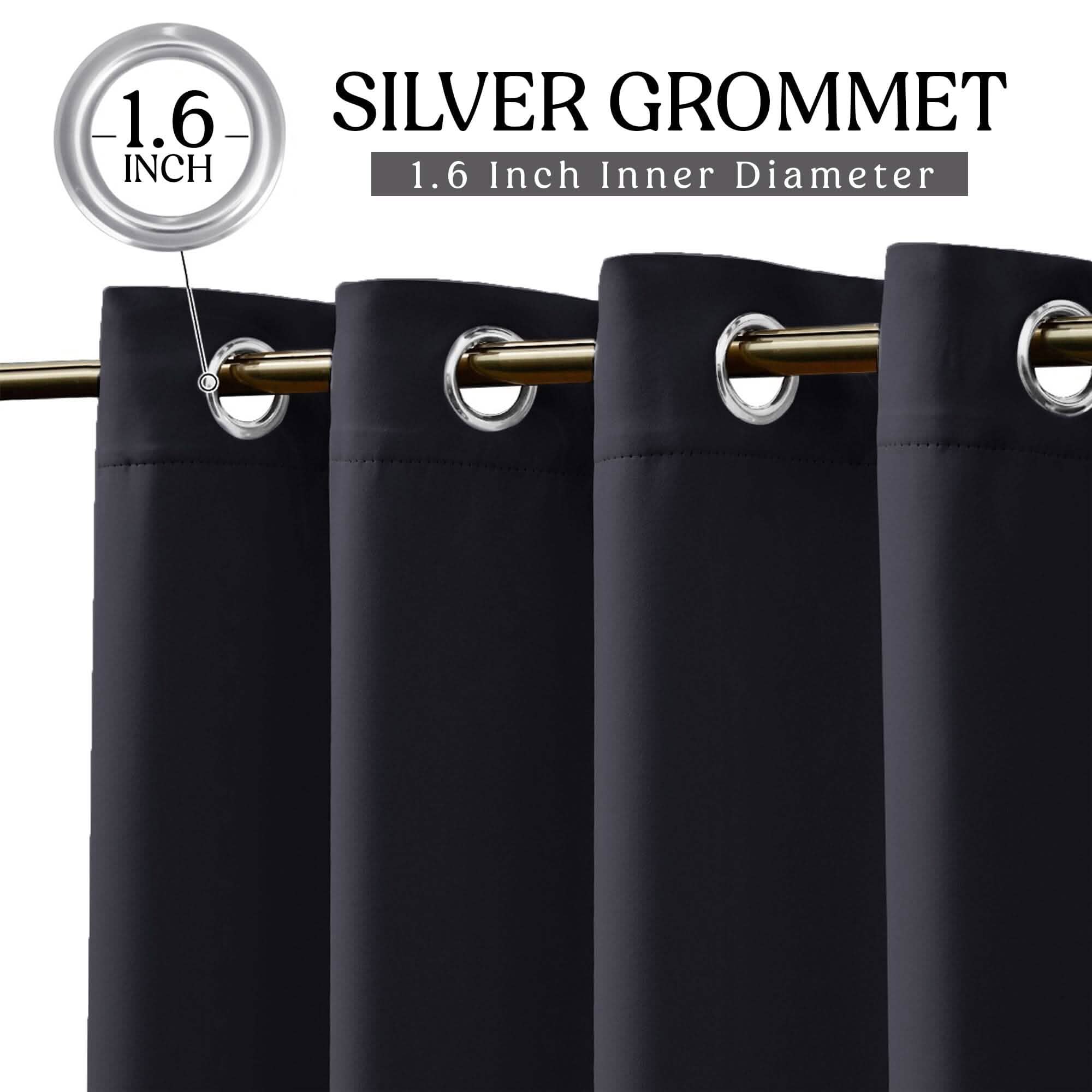 2-Piece Set: Blackout Curtains Double Panel Thermal Insulated Room Darkening Curtain Pair Grommet Top Design