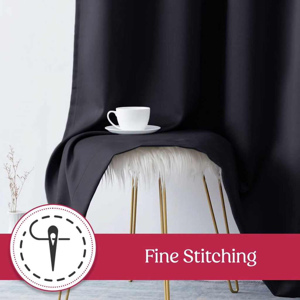2-Piece Set: Blackout Curtains Double Panel Thermal Insulated Room Darkening Curtain Pair Grommet Top Design