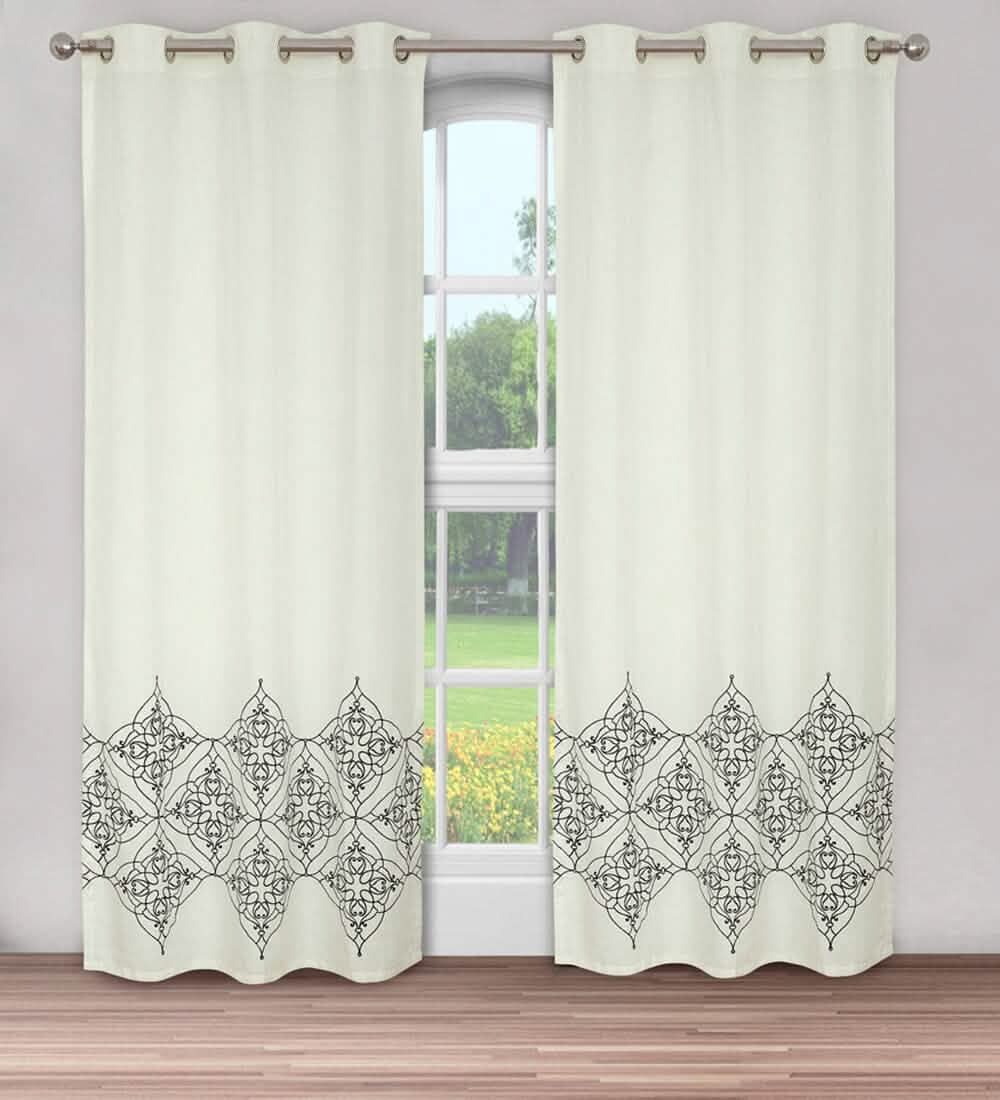 2-Piece Set: Global Varanasi Embroidered Window Panel Pair