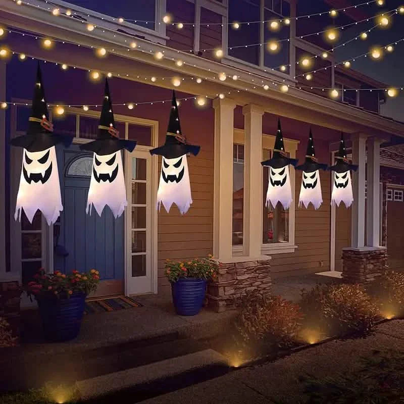 2点セット：光るゴーストウィッチハット ハロウィン飾り