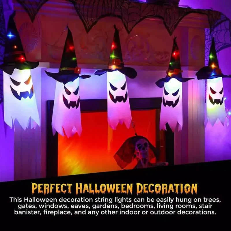 2点セット：光るゴーストウィッチハット ハロウィン飾り