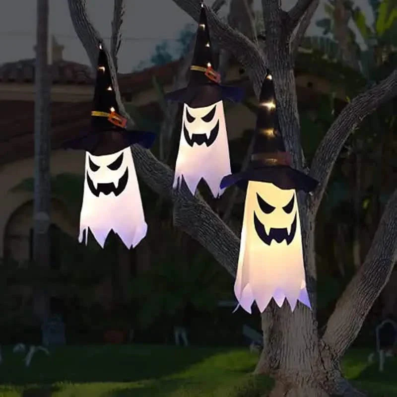 2点セット：光るゴーストウィッチハット ハロウィン飾り