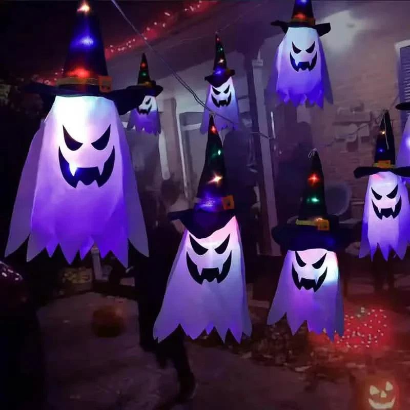 2点セット：光るゴーストウィッチハット ハロウィン飾り