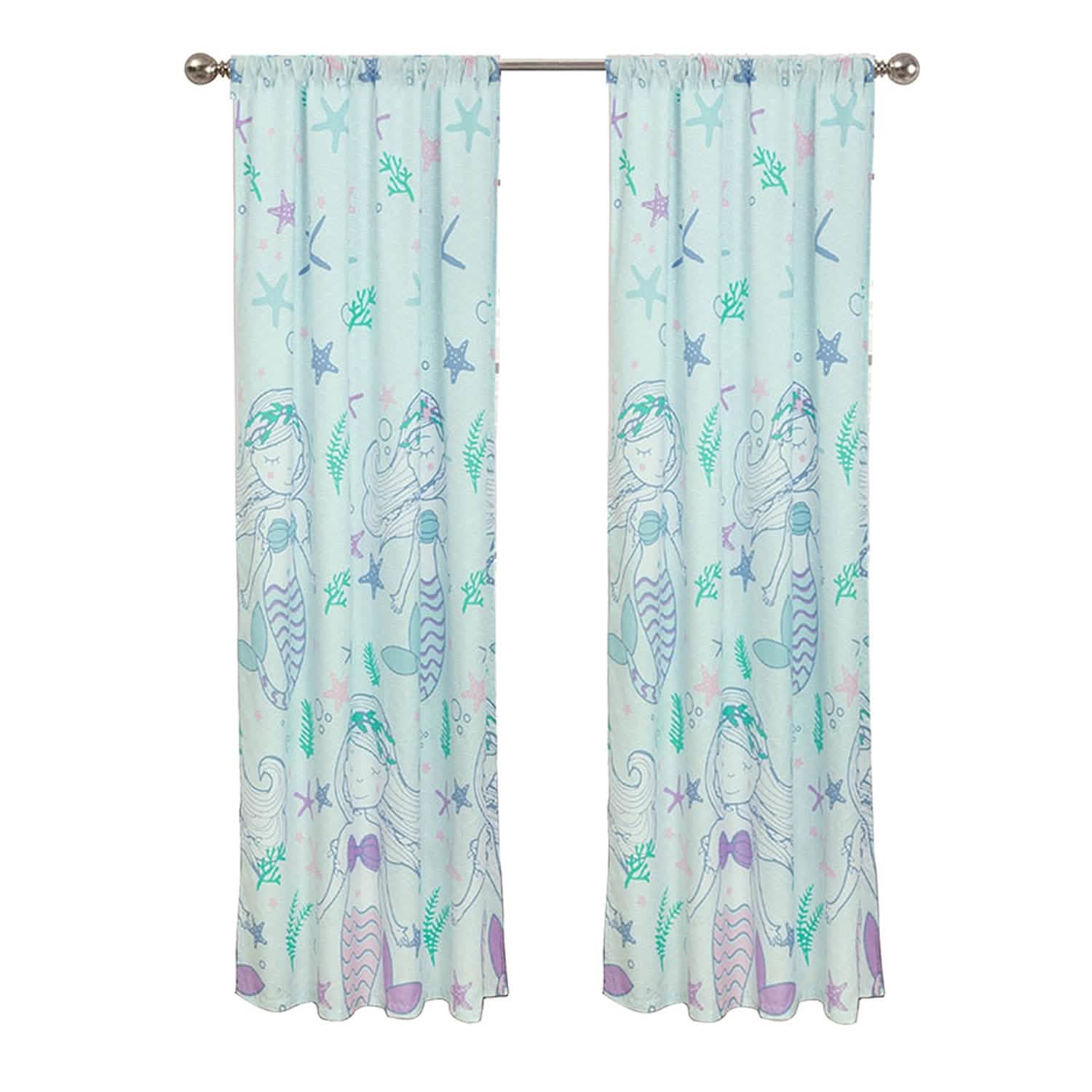 2-Piece Set: Kidz Mix Mystical Mermaid Window Panel Pair