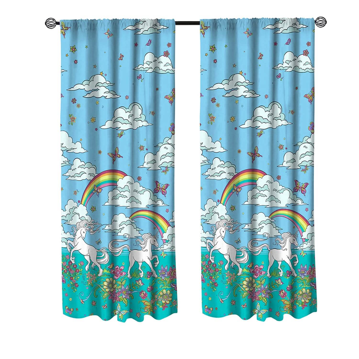 2-Piece Set: Kidz Mix Rainbow Unicorn Window Panel Pair