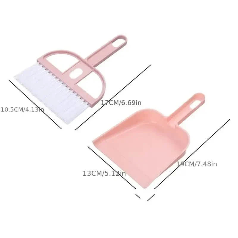 2-Piece Set: Mini Cleaning Dustpan And Brush Set