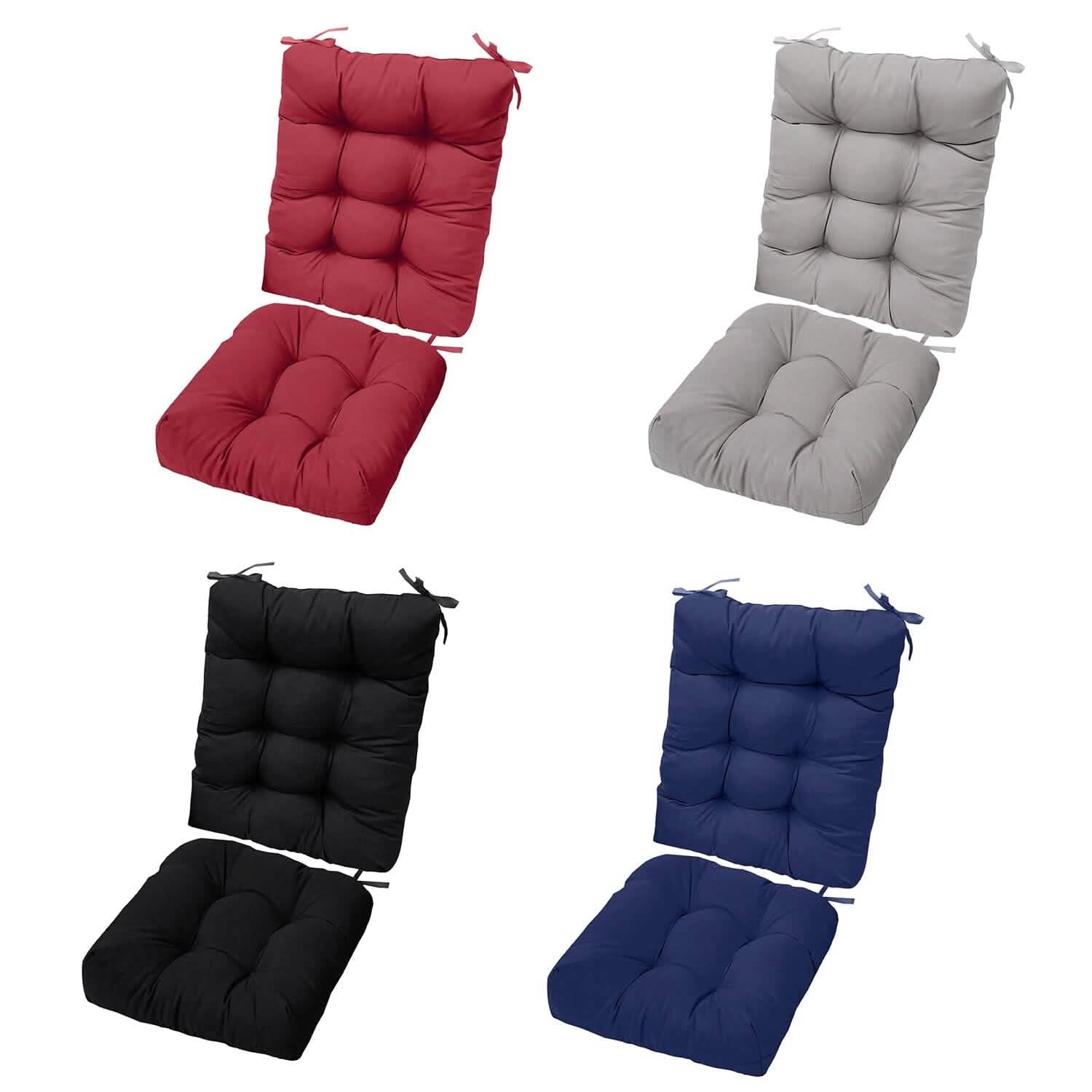 Ensemble 2 pièces : Coussin de fauteuil à bascule avec attaches antidérapantes et rembourrage en fibre de polyester