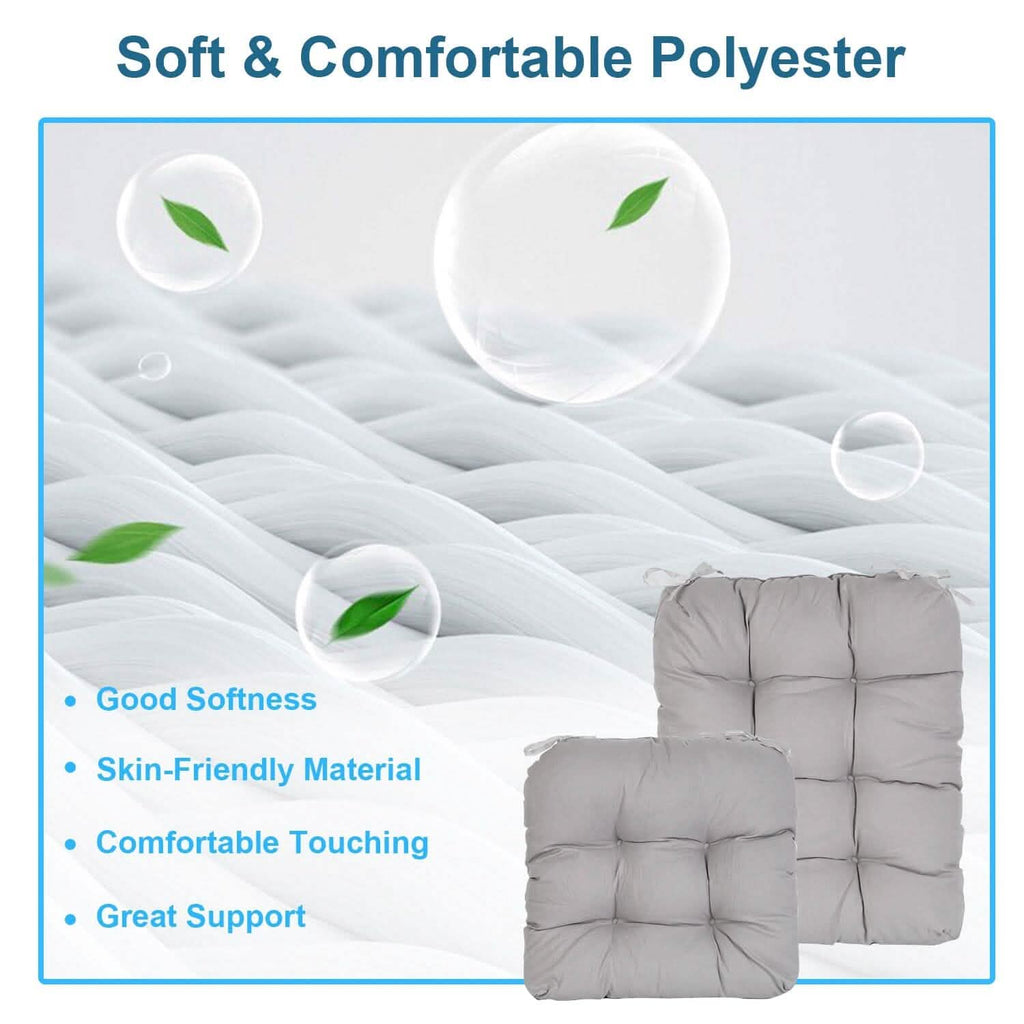Ensemble 2 pièces : Coussin de fauteuil à bascule avec attaches antidérapantes et rembourrage en fibre de polyester