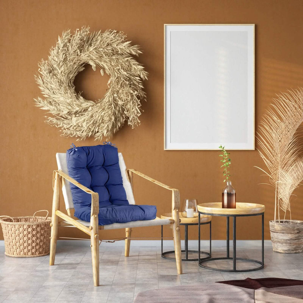 Ensemble 2 pièces : Coussin de fauteuil à bascule avec attaches antidérapantes et rembourrage en fibre de polyester