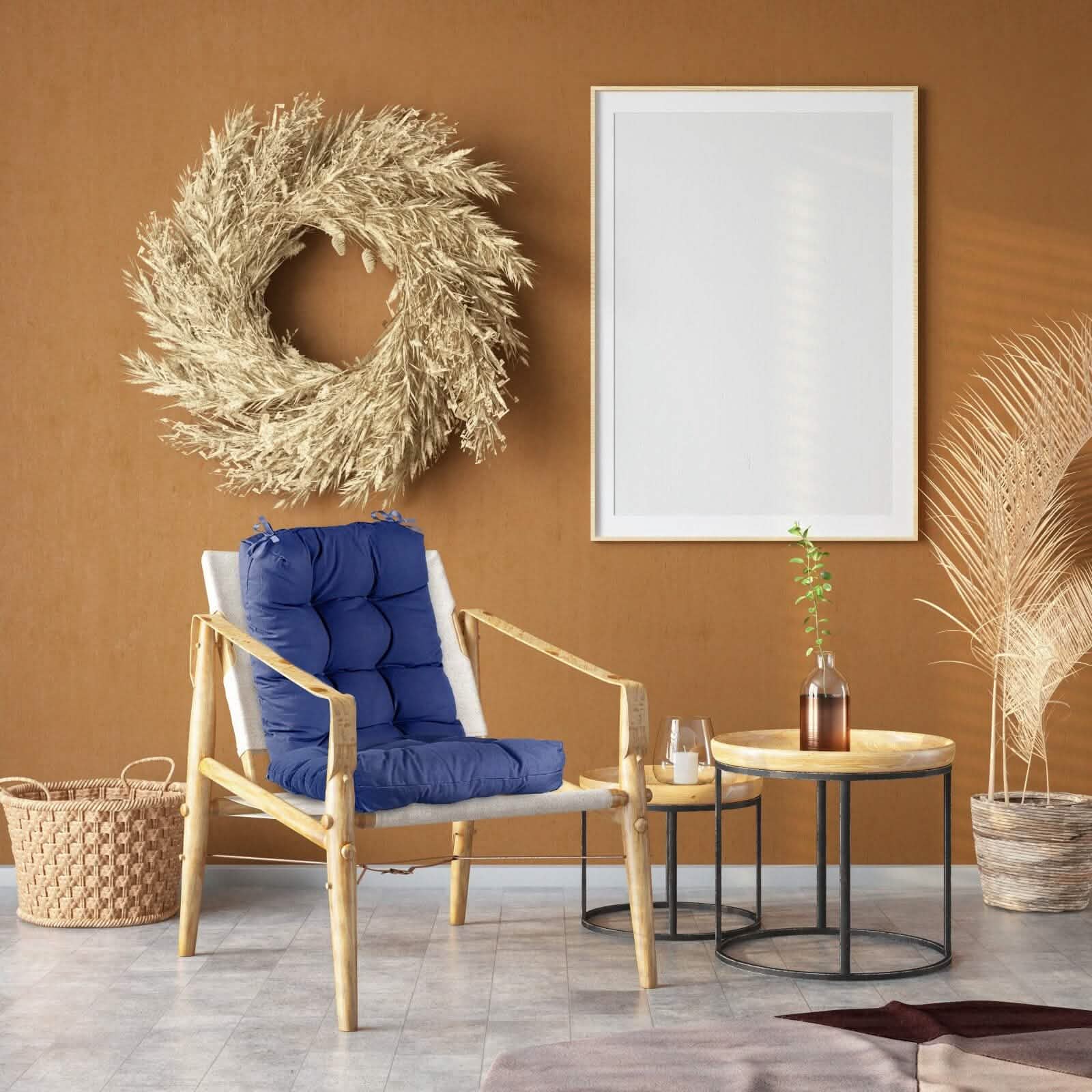 Ensemble 2 pièces : Coussin de fauteuil à bascule avec attaches antidérapantes et rembourrage en fibre de polyester