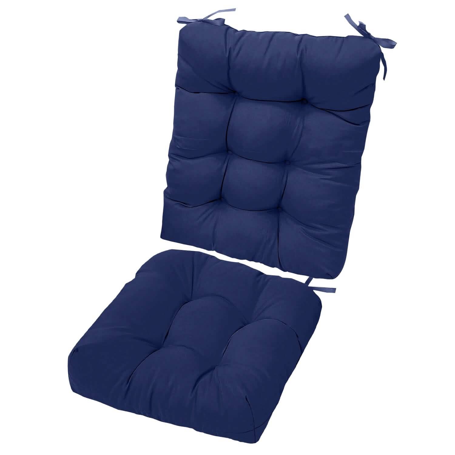 Ensemble 2 pièces : Coussin de fauteuil à bascule avec attaches antidérapantes et rembourrage en fibre de polyester