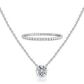 Ensemble 2 pièces : Pendentif taille ronde avec bracelet tennis taille ronde