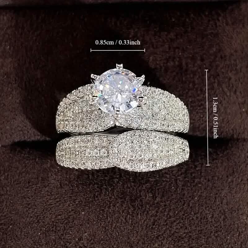 Ensemble 2 pièces : Bague de mariage en argent sterling