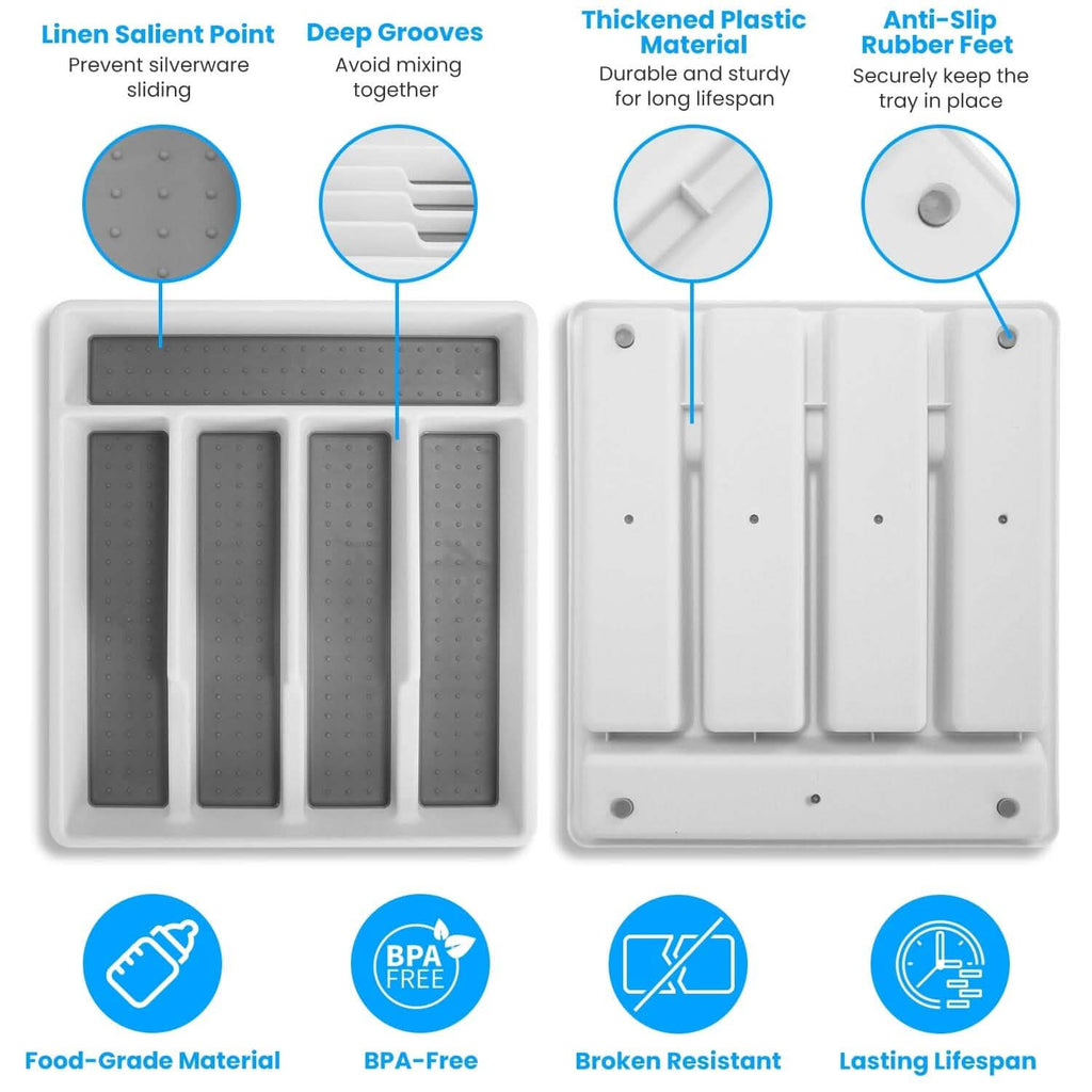 2-Piece: Silverware Utensil Organizer