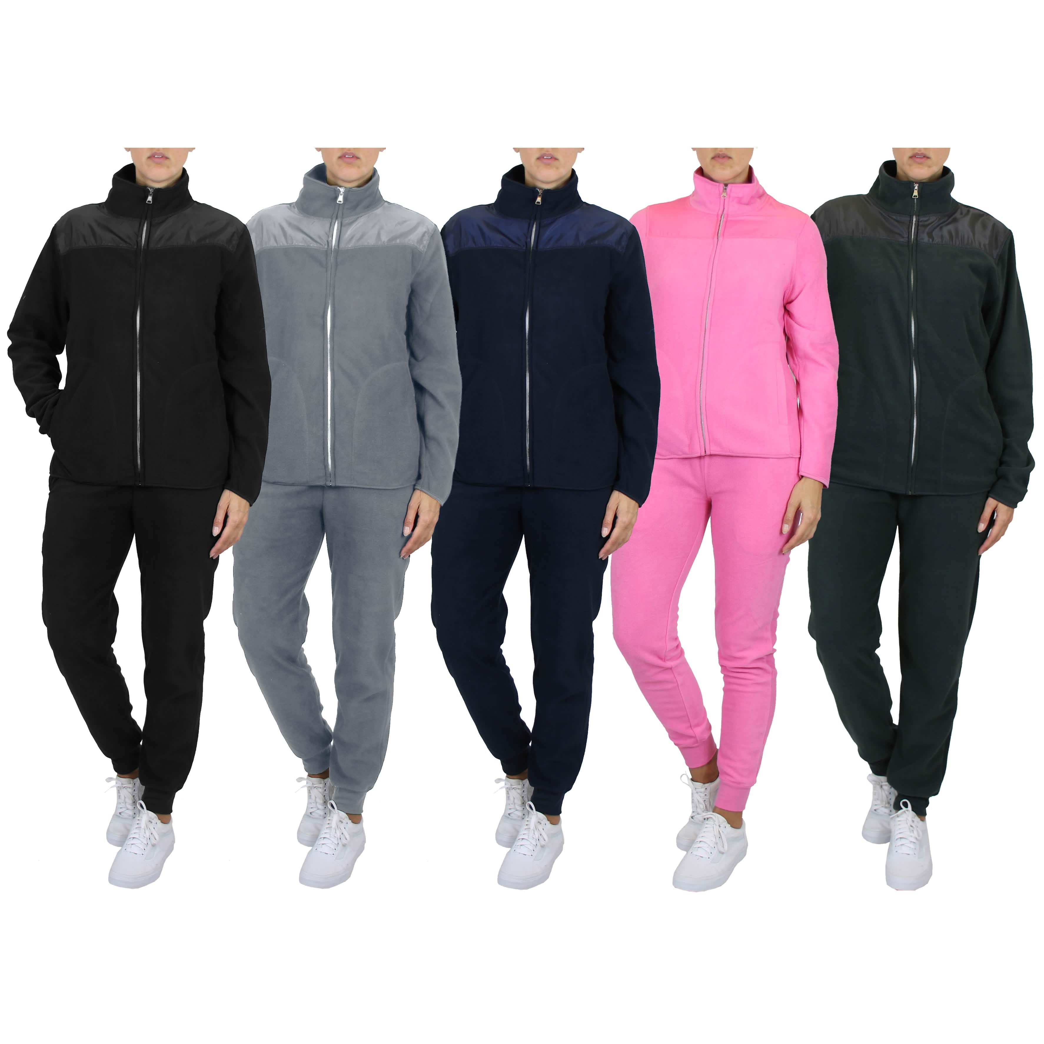 Ensemble 2 pièces : pull et pantalon de jogging pour femme en polaire assortis