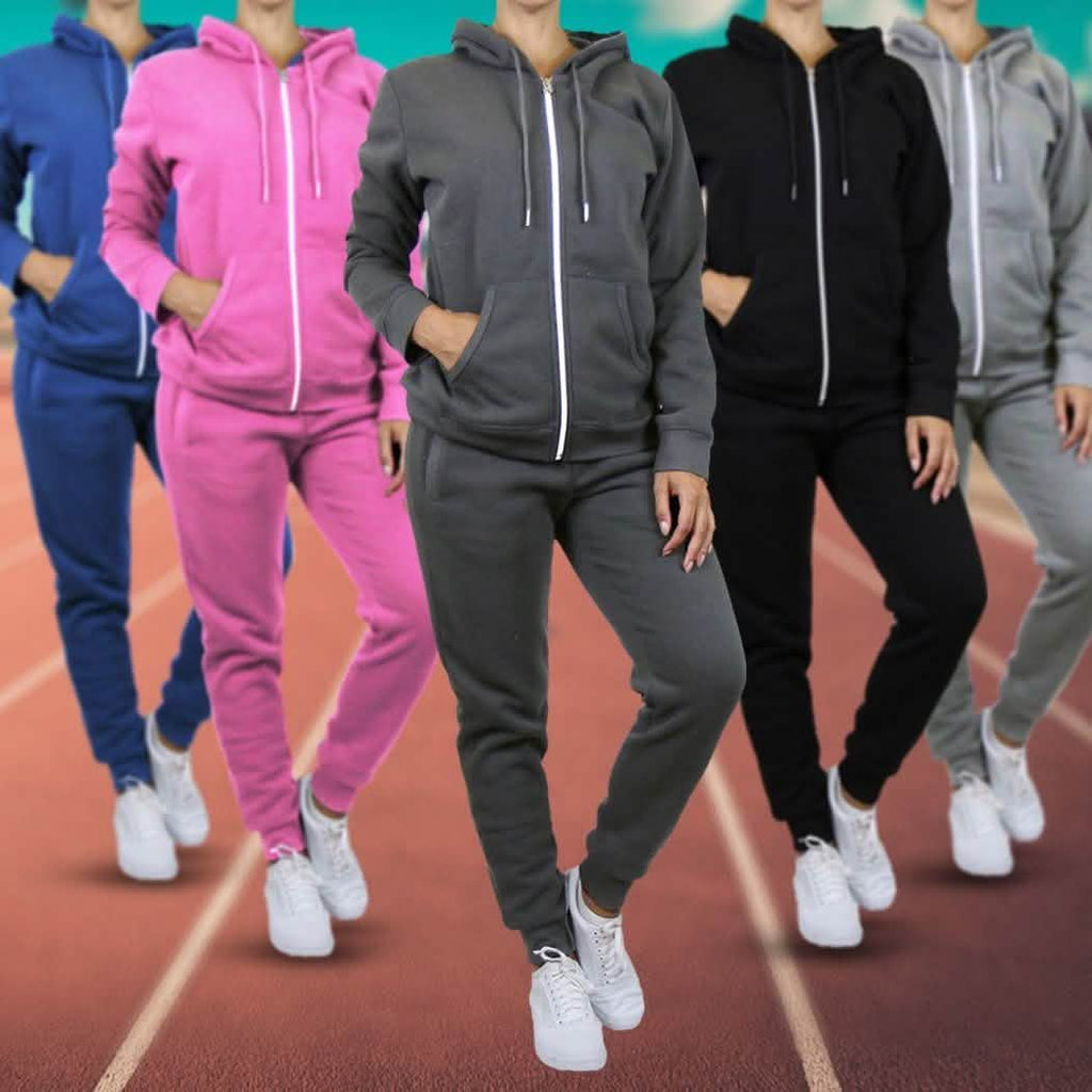 Ensemble 2 pièces : sweat à capuche et jogging molletonnés pour femme