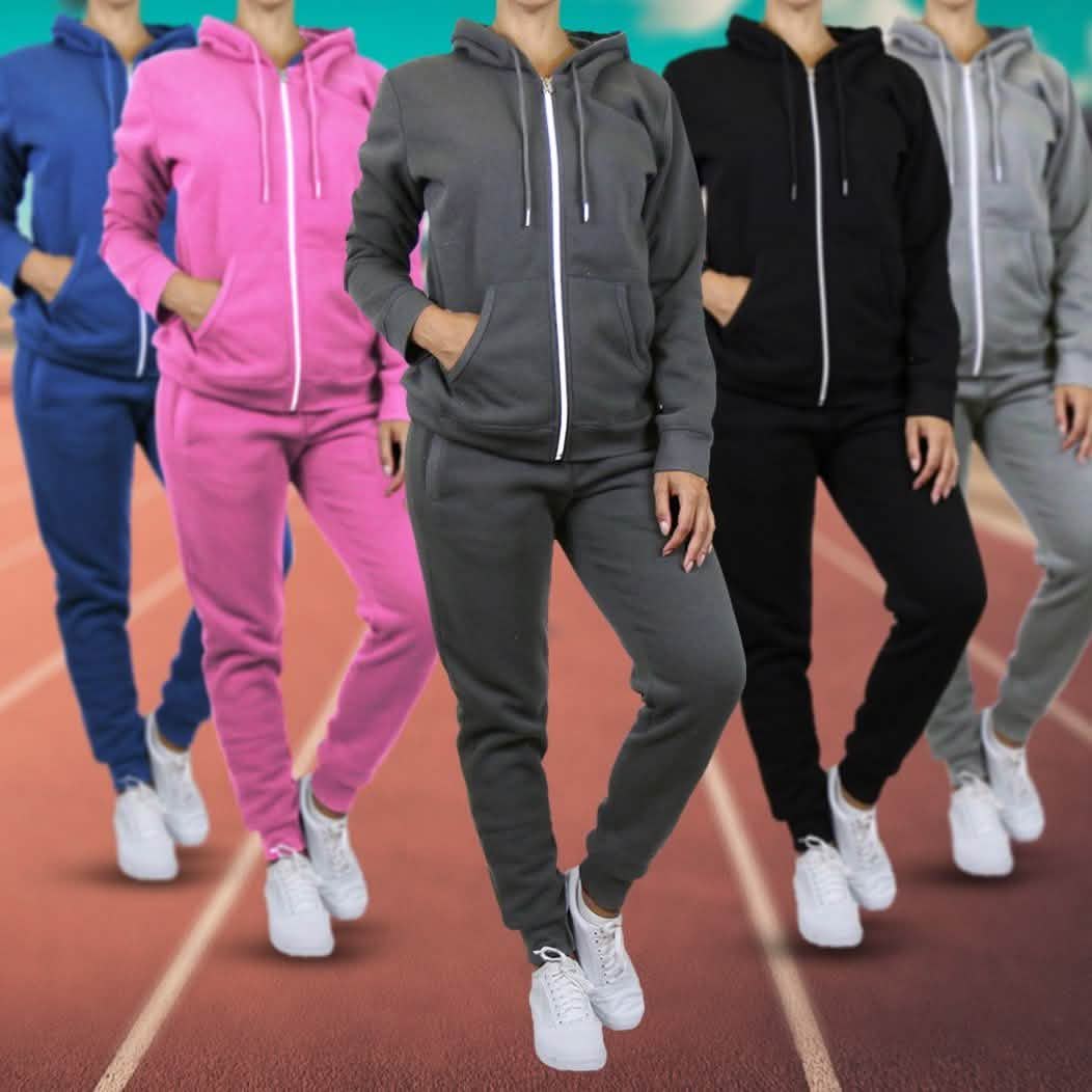 Ensemble 2 pièces : sweat à capuche et jogging molletonnés pour femme
