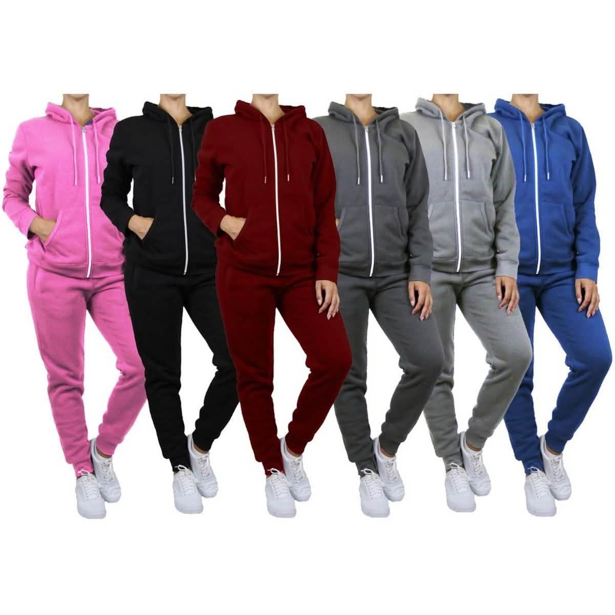 Ensemble 2 pièces : sweat à capuche et jogging molletonnés pour femme