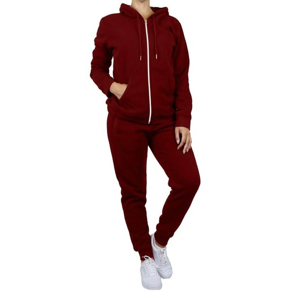 Ensemble 2 pièces : sweat à capuche et jogging molletonnés pour femme