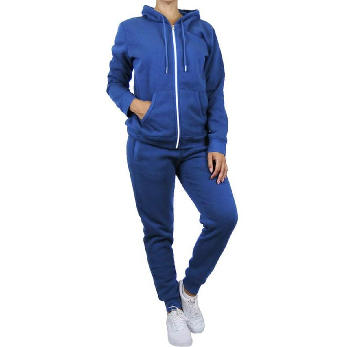 Ensemble 2 pièces : sweat à capuche et jogging molletonnés pour femme