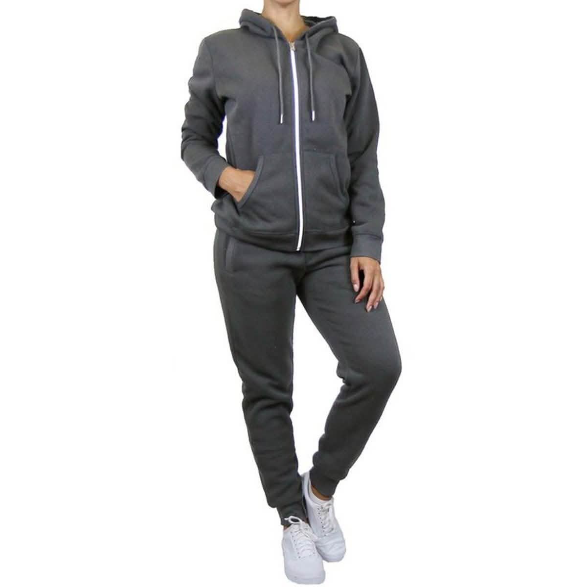 Ensemble 2 pièces : sweat à capuche et jogging molletonnés pour femme