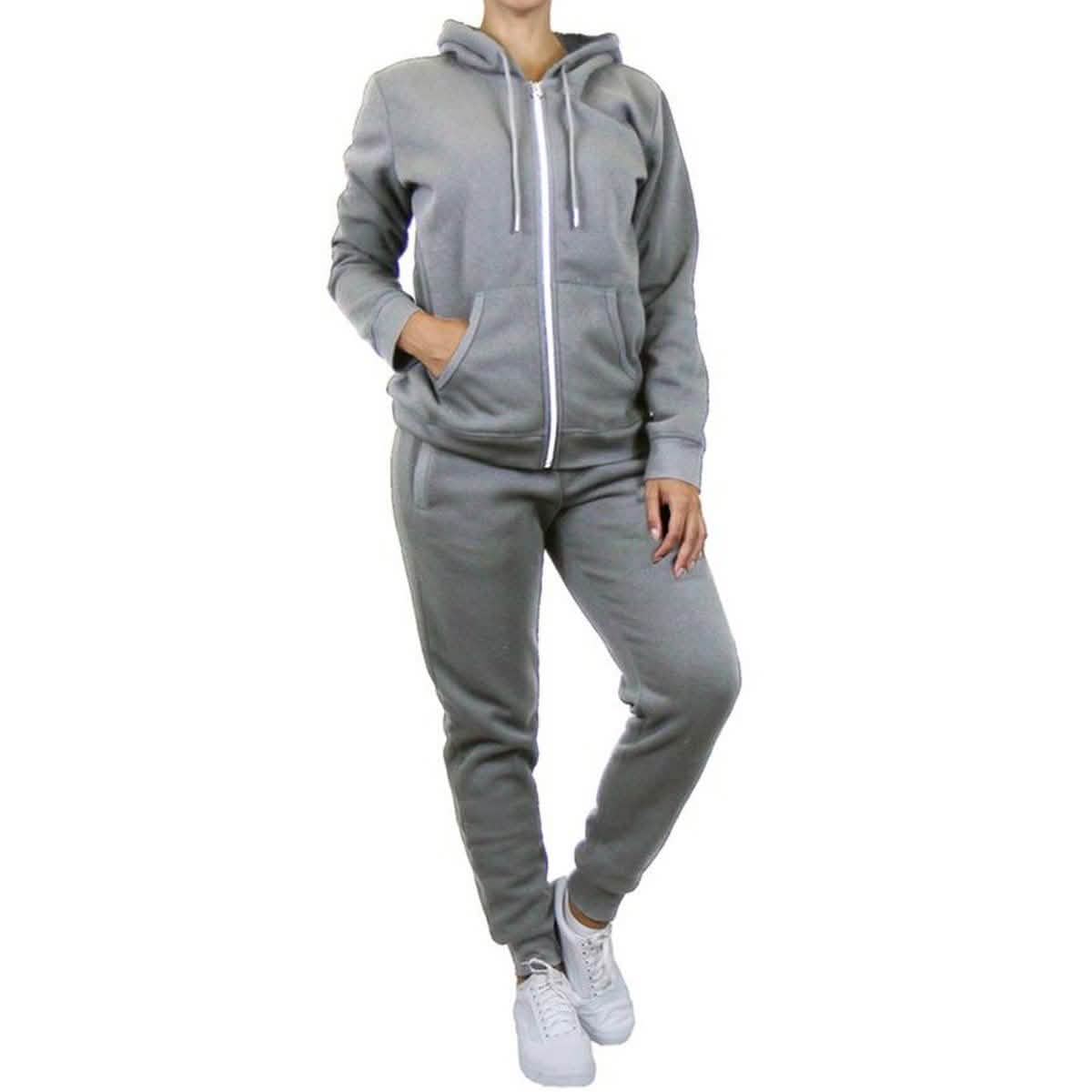 Ensemble 2 pièces : sweat à capuche et jogging molletonnés pour femme