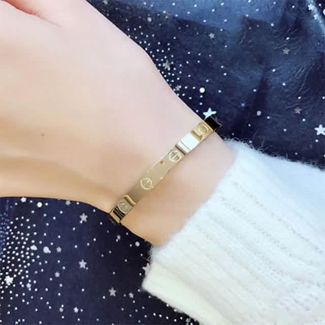 2 Pièces : Bracelet Femme en Acier Inoxydable incrusté de Zircon