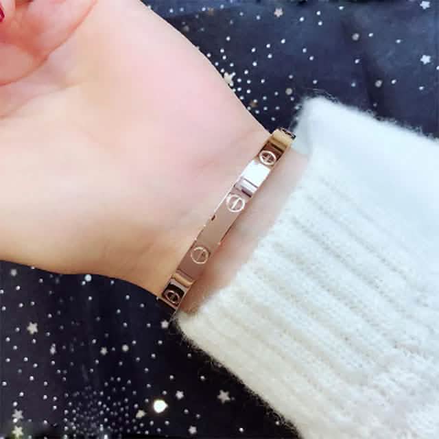 2 Pièces : Bracelet Femme en Acier Inoxydable incrusté de Zircon