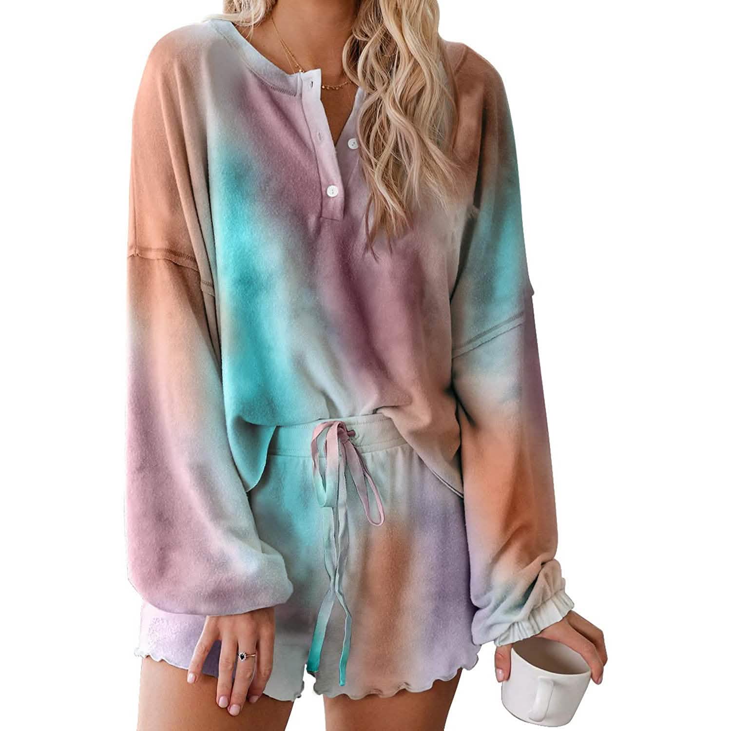 Ensemble 2 pièces : survêtement imprimé tie-dye pour femme
