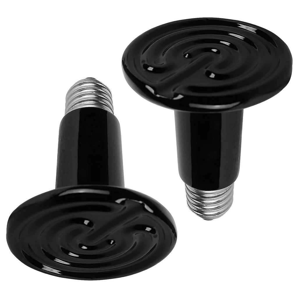 Lot de 2 : Lampe chauffante infrarouge pour reptile 150 W sans émission de lumière