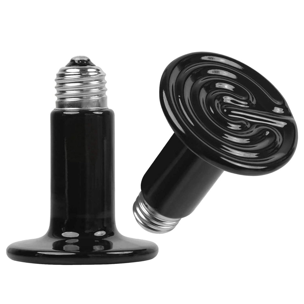 Lot de 2 : Lampe chauffante infrarouge pour reptile 150 W sans émission de lumière